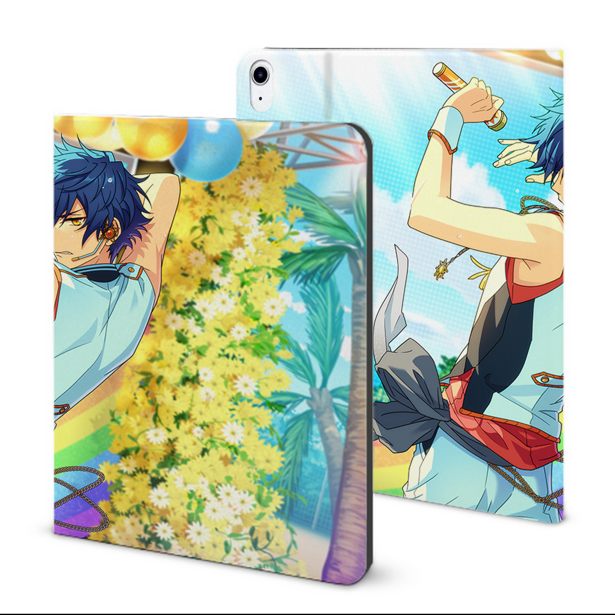 （画像用） あんさんぶるスターズ! Ensemble Stars IPad ケース ブック型 PUレザー TPU 耐衝撃 軽量 薄型 ペン収納なし 全面保護 IPad 各モデル対応
